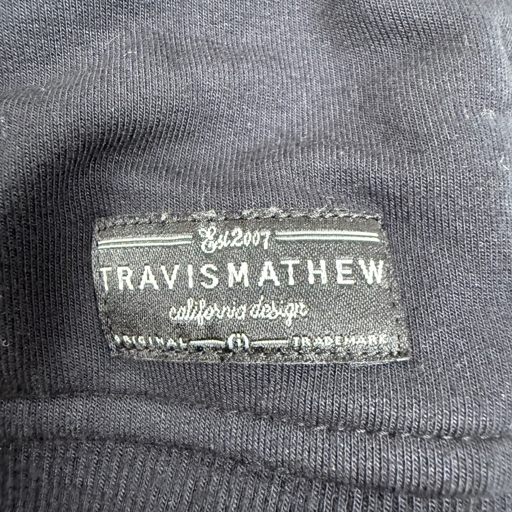 Travis Mathew Mens Black Quarter Zip Pullover Crown Royal Logo Fleece Large - Picture 4 of 10